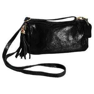 KGB Black Label Leather Reptile Print Crossbody Bag​​​​​​​